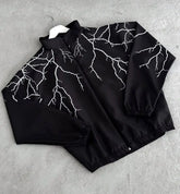 Threebooy Hip Hop Harajuku Lightning Pattern Zipper Jackets New Men and Women Casual Sports Jackets Coats Fashion Sweatshirts Streetwear